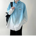 Men's shirt Gradient Plicated Long Sleeve Loose Korean | SAMAG