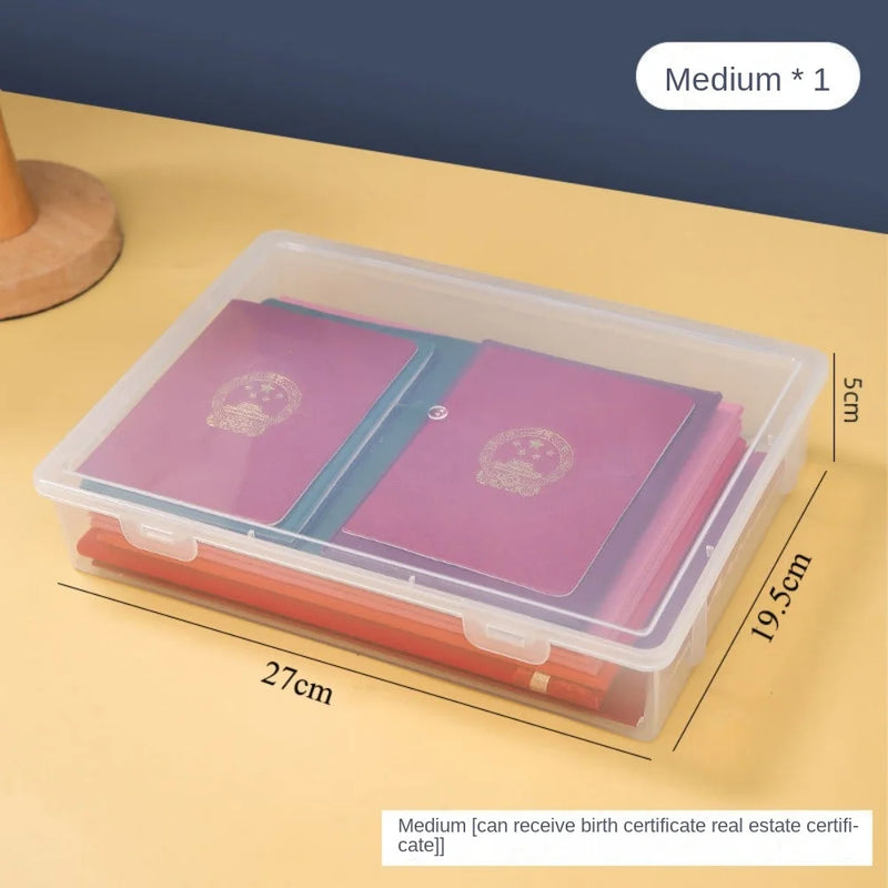 New Plastic Document Organizer Square Shape Clear A4 Organizing Box Storage Box