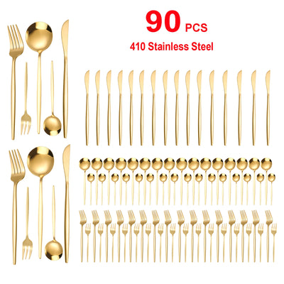 Gold Stainless Steel Silverware - Heavy Duty Cutlery, 420 | SAMAG
