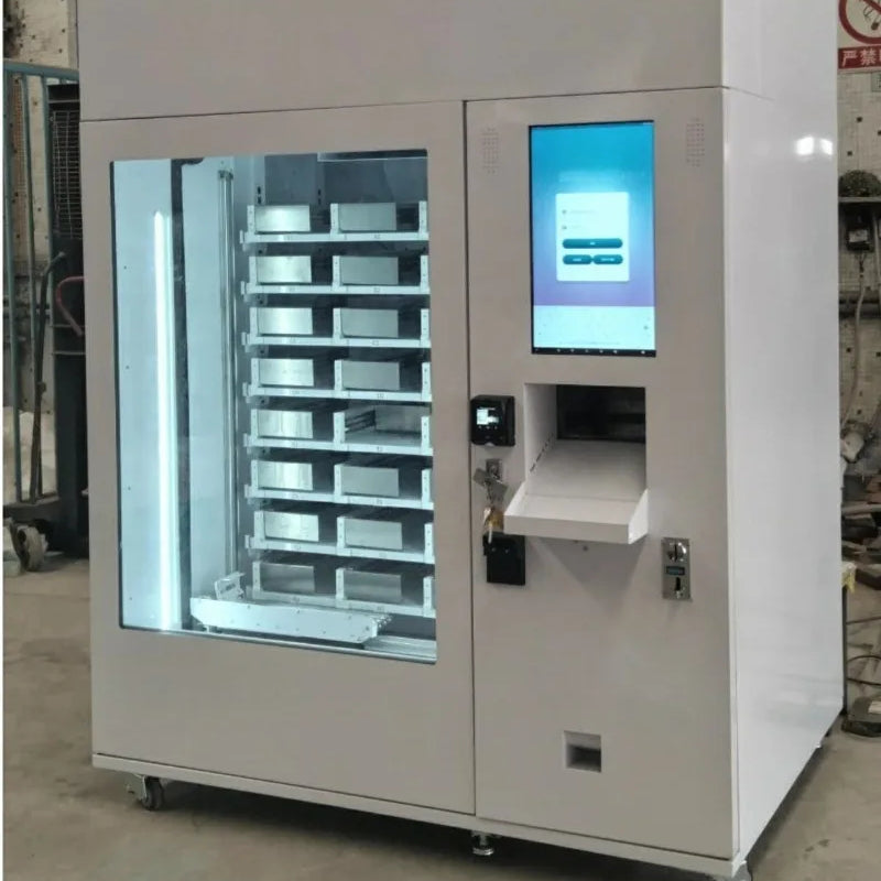 Customized Automatic Hot Food Vending Machine Smart Dispenser With Microwave for Cooked Meals Pizza Burgers and Boxed Lunches
