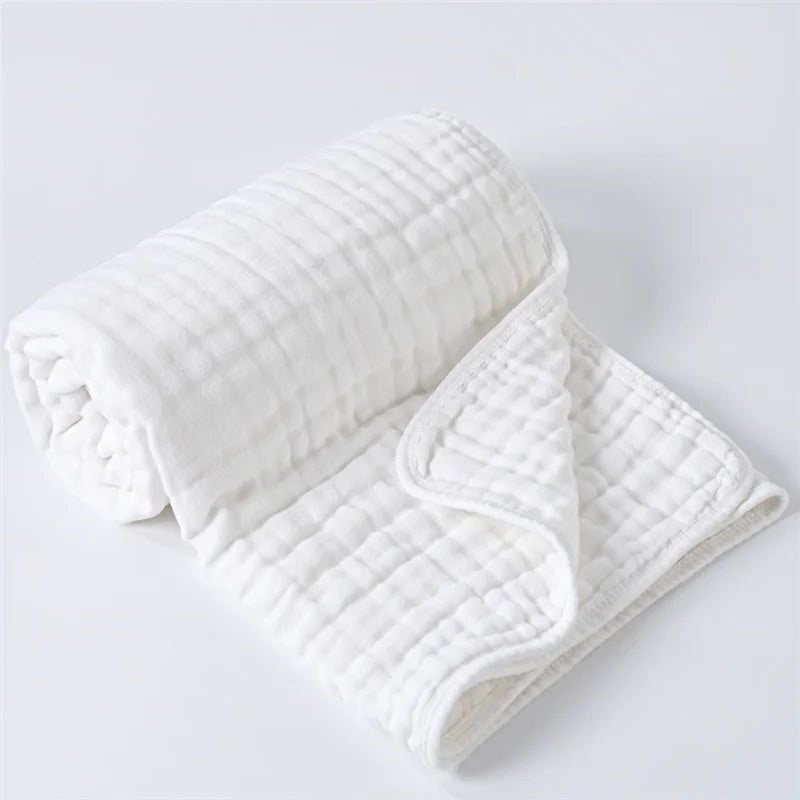 6-Layer Pure Cotton Bubble Muslin Baby Blanket Soft Comfortable Infant Gauze Bath Towel Kids Swaddle Wrap Receiving Bedding