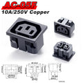 IEC 320 C13 C14 AC Inlet Power Plug Socket 250V 10A Fuse Red Lamp Rocker Switch Rewirable 3Pin Electrical Male Female Connector