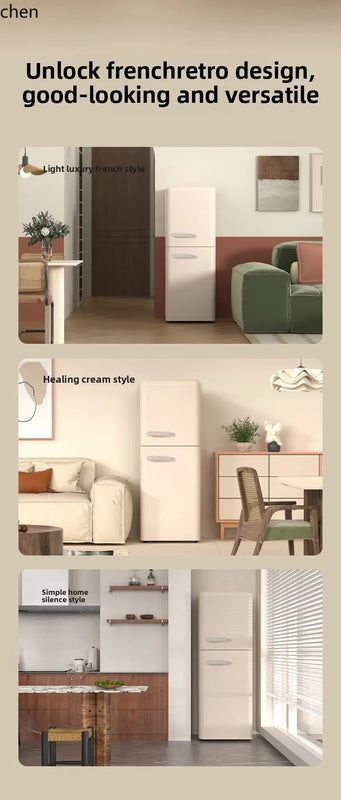 refrigerator retro single door double door small household kitchen refrigerated and frozen mini