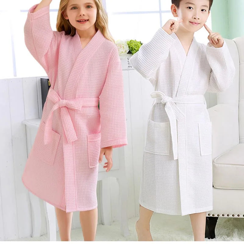 Kids Spring/SummerSwim Robe Waffle Weave Bathrobe - View 3 | SAMAG