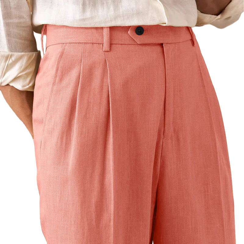 Men's Linen Blend Dress Pants Business Casual Trousers - View 19 | SAMAG