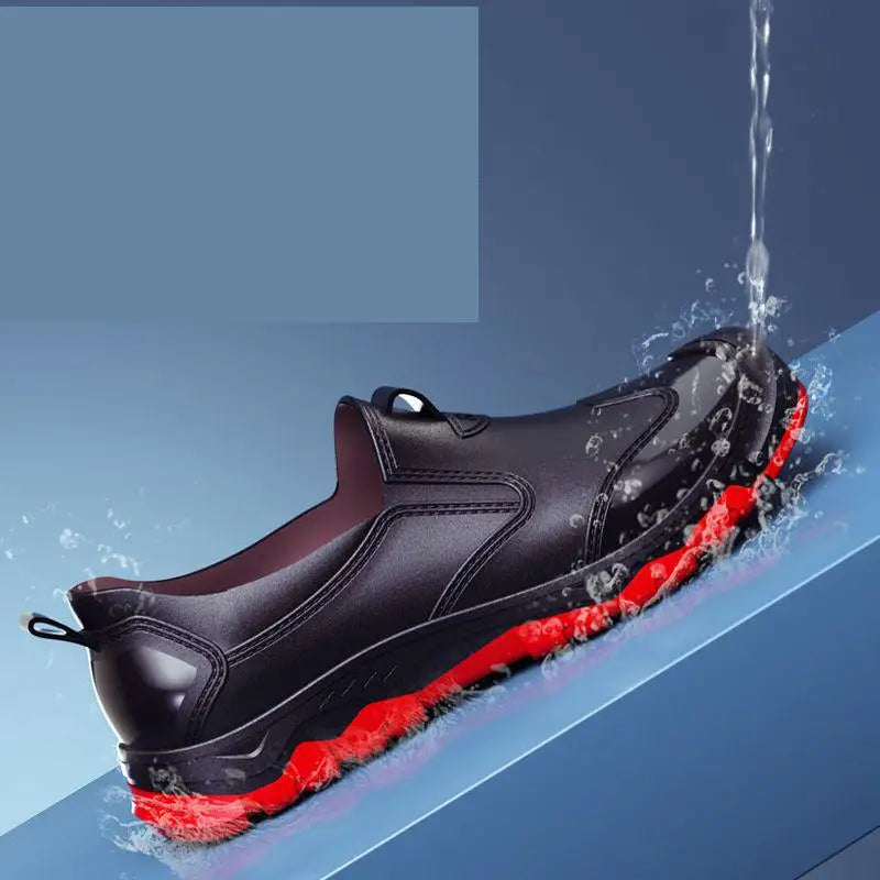 39-44 Men Rain Boots Waterproof Shoes Ankle Rainboots Soft-soled Anti Slip Zapatos Male Slip-on High Top Water Work Footwear y16