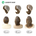 Alwayshair 100% European Virgin Hair Wig 6" 8"10" Injection Lace Lady Wig Silky Straight Short Human Hair French Lace Front Wigs