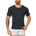 Men's High Elastic Quick Dry Slim Compression T-Shirt, Breathable Mesh Back, Body Shaping Fitness Workout Top