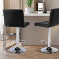 JHK PU Leather Bar Stools Set of 2,Upholstered Counter Height Bar Stools,SGS Certified Gas Gylinder Comfortbale Backrest