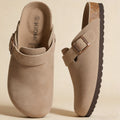 Asgard Women's Suede Clogs Summer Cork Footbed Leather Mules Slippers With Adjustable Strap Unisex Comfortable Soft Potato Shoes
