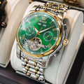 OLEVS 6607 Men's Watches Automatic Mechanical Business Wristwatch Calendar Waterproof Stainless Steel Strap Watch For Man