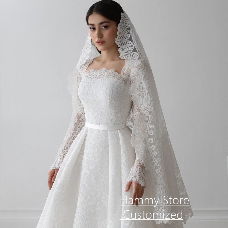 Gorgeous Lace Wedding Dress for Bride Customized Square - View 3 | SAMAG