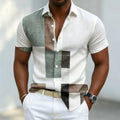 Men's short sleeved shirt, casual multi-color block | SAMAG