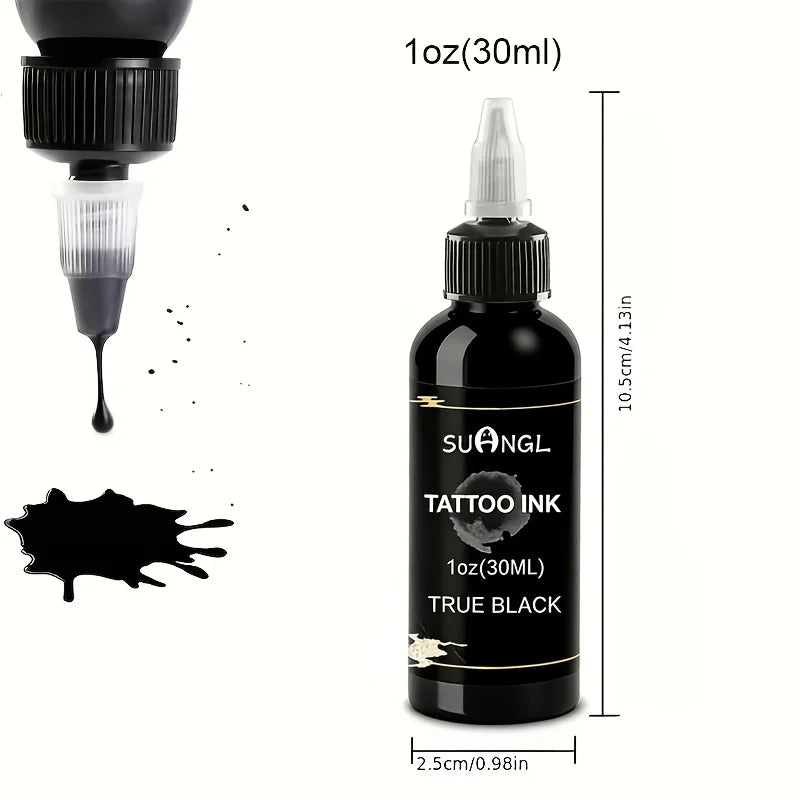 30ML Black & White Tattoo Ink, Professional Tattoo Black Ink with High Brightness and Fine Particles for Easy Application.
