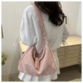 Trendy Women's Soft Cloth Shoulder Bag Solid Color Student Casual Style Big Handbags Crossbody Bags for Women Shoulder Hobos Bag