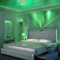 GEGOFORU Queen LED Bed Frame with Galaxy Projector, Bluetooth Speaker, USB Ports, 4 Drawers, No Box Spring Needed, PU Black