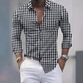 Men's Long Sleeved Shirt, Plaid Printed Casual Summer | SAMAG