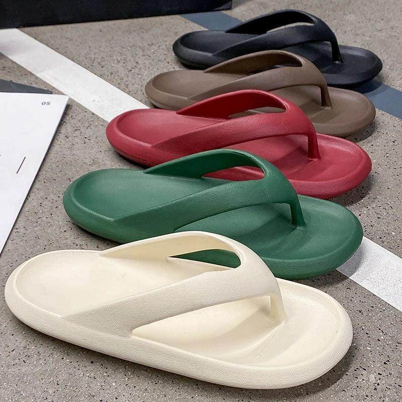 Women's Classy Flip-Flops for Women, Summer Flip-Flops for Beach Couples, New Thick-Soled Outer Wear Sandals for Men, Bathroom Bathing Non-Slip Slippers