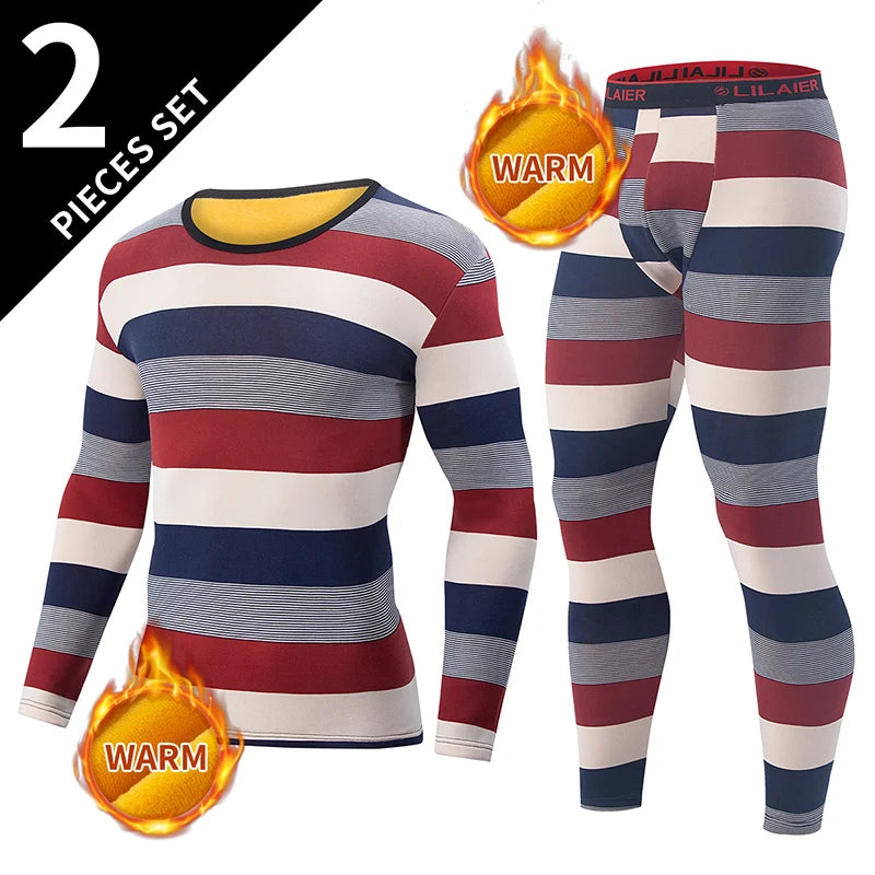 2-piece plus size men's velvet underwear suit comfortable and fashionable printed padded underwear home service set pajamas