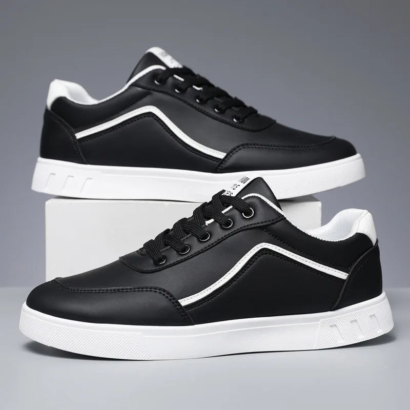 Skateboarding Shoes Men Flat Comfortable Leather Casual | SAMAG