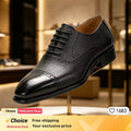 Men's lace up genuine leather business dress shoes, fashionable plus size men's shoes, workplace wedding shoes