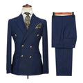 Double-breasted suit for formal occasions, gold buttons, men's outfit for weddings, dinners and parties