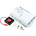 for Raspberry Pi 4B ABS injection molded case with a black and white heat dissipation fan