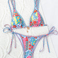 Women's Two Piece Bikini Set 2025, Sexy Triangle Push Up Swimsuit, Floral Print Bathing Suit, Beach Swimwear