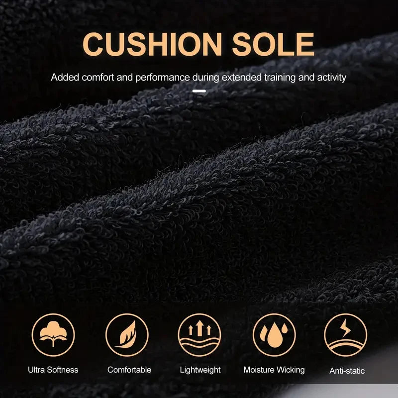 4 Pairs Men's Cotton Work Socks Cushioned Long Running | SAMAG