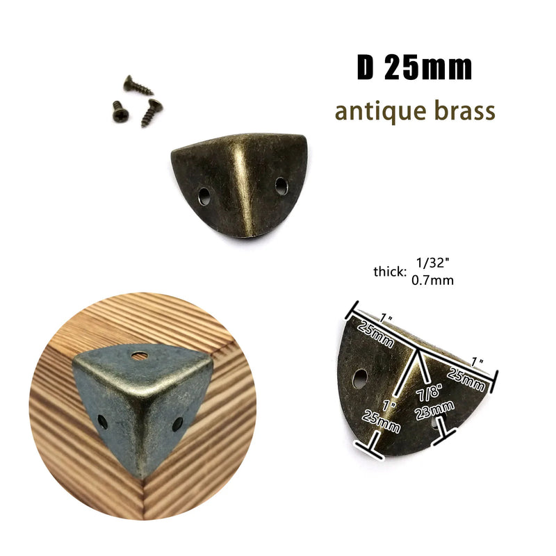 12pcs Decor Corner Protector Cover for Jewelry Chest Wine Gift Box Wooden Case Suitcase Antique Brass Bronze Golden Silver DIY