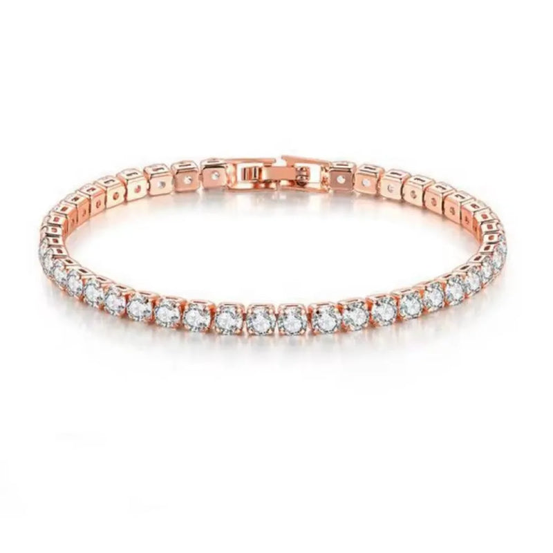 Luxury Simple Stainless Steel Single Row Geometric Square Glisten Full of Zircon Bracelet Women Men Hip Hop Fashion Jewelry Gift