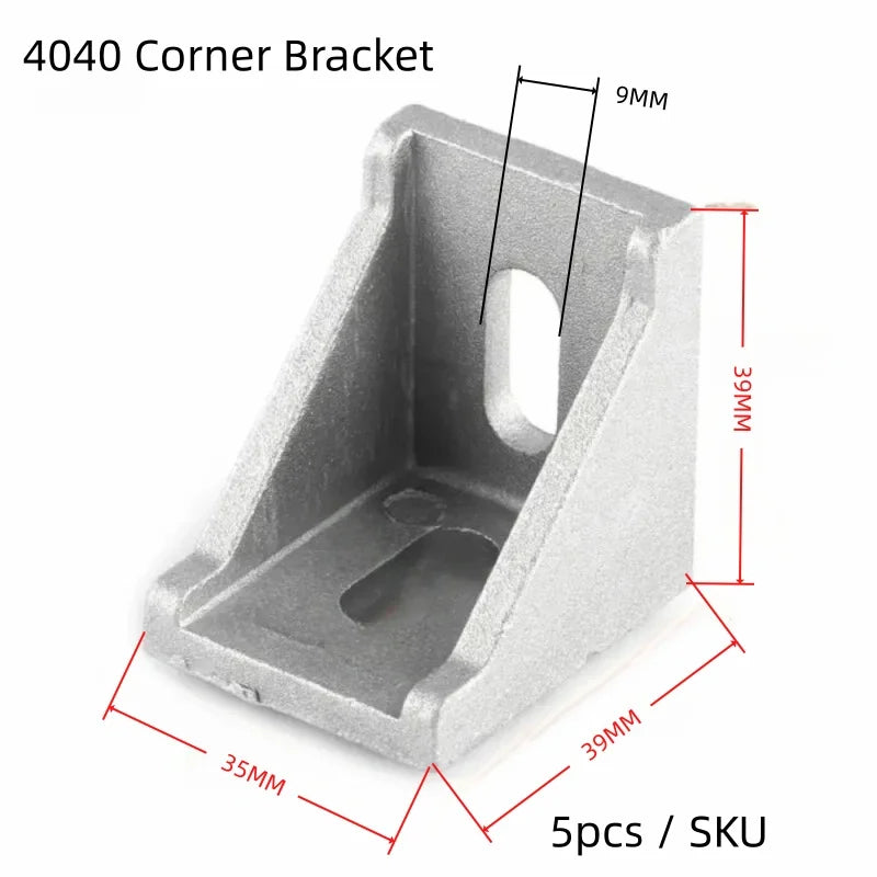 Corner Bracket 2020 3030 4040 Aluminum Profile Extrusion Connector Accessories Fastener Parts Fittings for 3d Printer DIY CNC