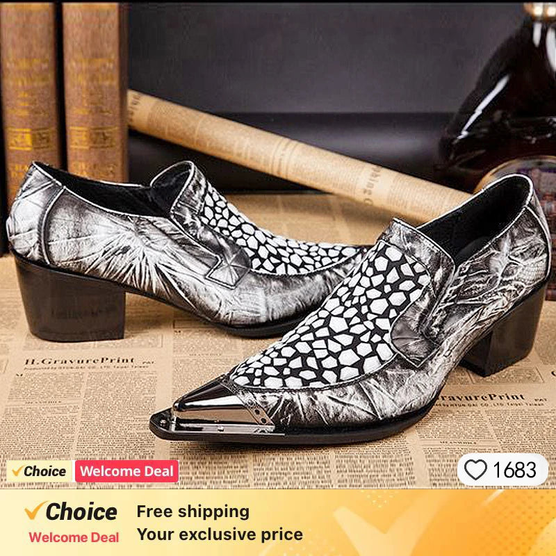 Cool Metal Toes Loafers Handmade  Party Shoes Man Flats Mix Color Fantastic Dress Shoes