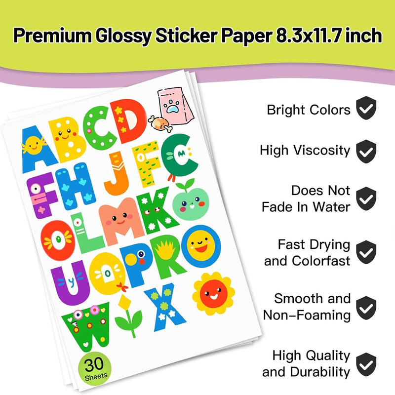 50 Sheets A4 Glossy Vinyl Sticker 8.3 X 11.7 Inch - View 3 | SAMAG