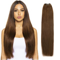 Real Beauty Platinum Blond Brazilian Straight Hair Weave Bundles 14"-28" Hight Ratio Remy Hair Extensions Brown #4 Blond P6/613#