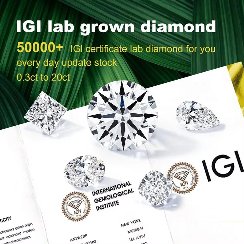Mishang jewelry CVD HPHT lab grown diamonds 1ct 1.5ct 2ct 2.5ct 3ct NO IGI Certificate Laboratory Lab Created Diamond Wholesales
