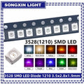 100pcs/lot 3528 1210 Diode SMD LED Diodes Kit Green RED WARM White ICE Blue Yellow Pink Purple-UV Orange rgb PLCC-2 High Quality