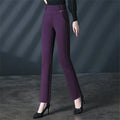 Women's Black Stretch Suit Pants, Fashion Purple Slim - View 11 | SAMAG