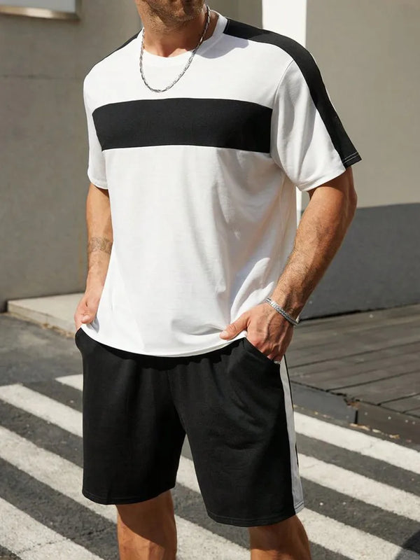 New Summer Vacation Leisure Daily 3D Men's Sports Wear Large Round Neck Short sleeved T - shirt Set Casual - View 12 | SAMAG