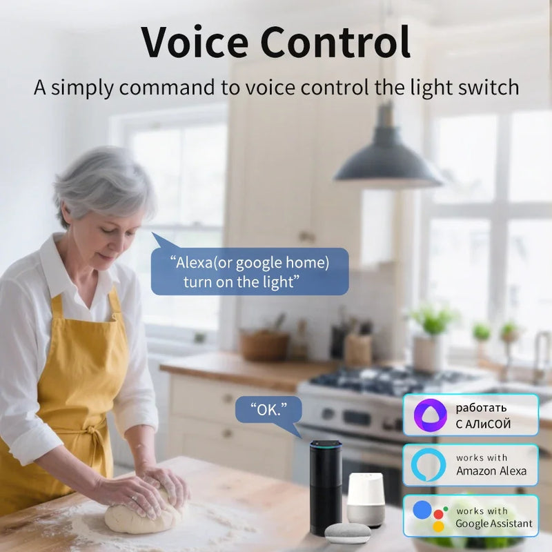 100-240V 16A Tuya Smart WiFi Switch Mini 1/2Gang Breaker Relay Smart Life App Remote Interruptor Google Home Alexa Voice Control