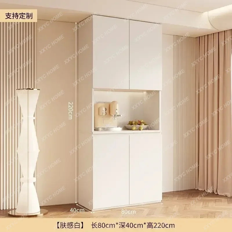 Y Sideboard Kitchen Hutch Cabinet Pantry Freestanding Buffet with Holder Power Outlet Glass Drawers Cupboard Microwave