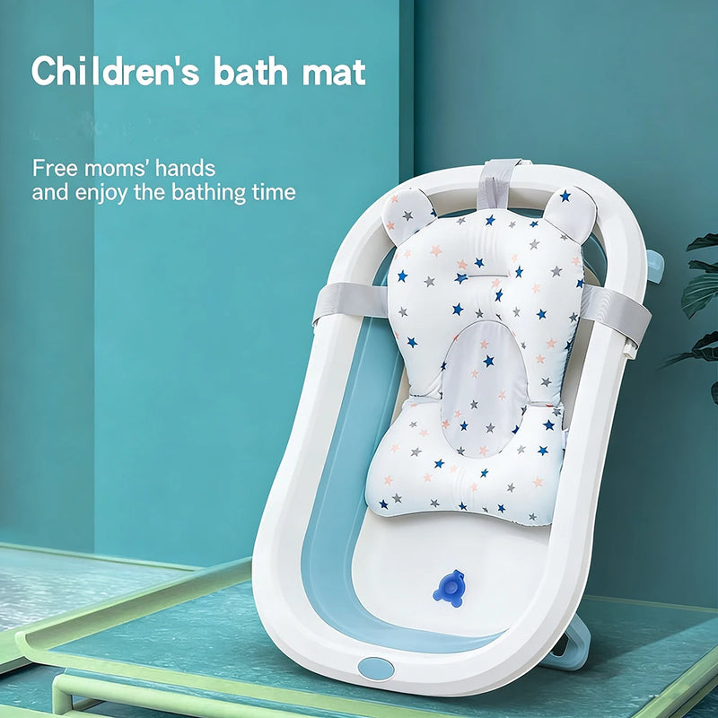 Baby Bath Seat Support Mat  Infant Anti-Slip Soft Comfort Body Cushion Foldable Baby Bath Tub Pad Chair Newborn Bathtub Pillow