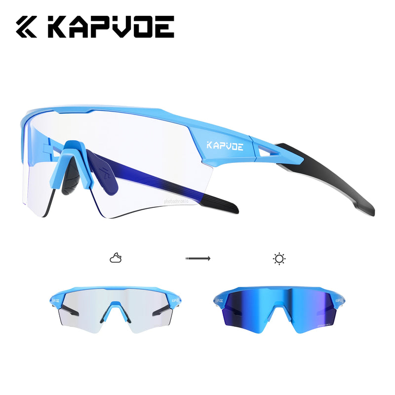 Kapvoe New Photochromic Cycling Sunglasses Men Women MTB - View 10 | SAMAG