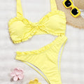 DEKA Ladies Yellow Bikini Set Bow Tie Sexy Swimsuit | SAMAG
