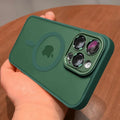 Translucent Original Case For iPhone 15 16 14 13 17 12 Pro Max For Magsafe Magnetic Wireless Charge Lens Protector Matte Cover