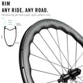 RYET RR 700C 50mm UD Carbon Road Wheelset 24H 36T Ratchet Hub Disc Brake Tubeless Ready 22mm Internal Width Road Racing Wheel