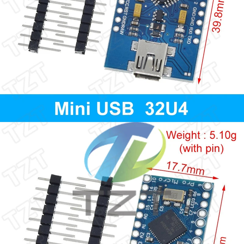 TZT MICRO/MINI/TYPE-C USB ATMEGA32U4 Module 5V 16MHz Board For Arduino ATMEGA32U4-AU/MU Controller Pro-Micro Replace Pro Mini