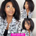 Transparent Kinky Straight Lace Front Wigs Pre Plucked Yaki 13x4 Short Bob Human Hair Wigs For Woman Natural Lace Closure Bob Wi