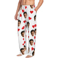 Customized sleeping pants with personalized facial photos long sleeved warm sleeping pants for both men and women  fun Christmas