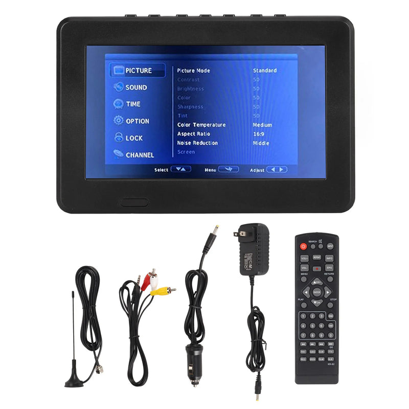 Portable Digital TV 7 Inch ATSC USB Storage Card TV Function Rechargeable 1080P LED Digital Television Portable Digital TV